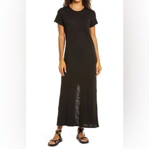 ATM Maxi T-Shirt Dress Coverup Black Casual Boho Beach Vacation Women’s Medium